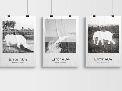 Error 404 - Animal not found adobe animals design poster