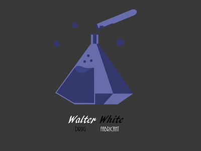 Walter White Drug Fabricant design flat icon illustration logo vector