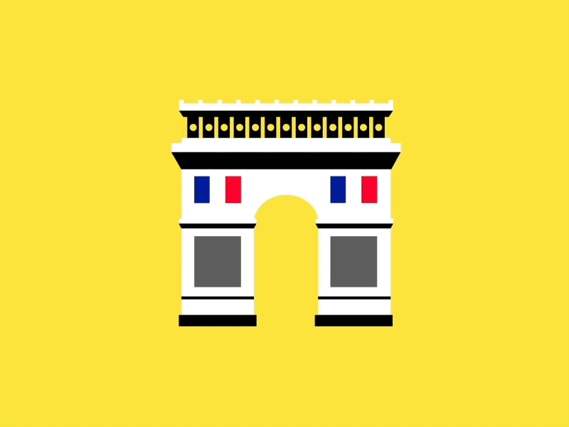 Paris to Berlin after effects berlin brandenburg gate branding gif icon illustration motion design social media vector