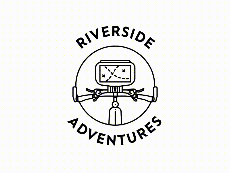 Riverside Adventures adventures after effects bicycle branding design gif icon identity logo logotype motion design vector