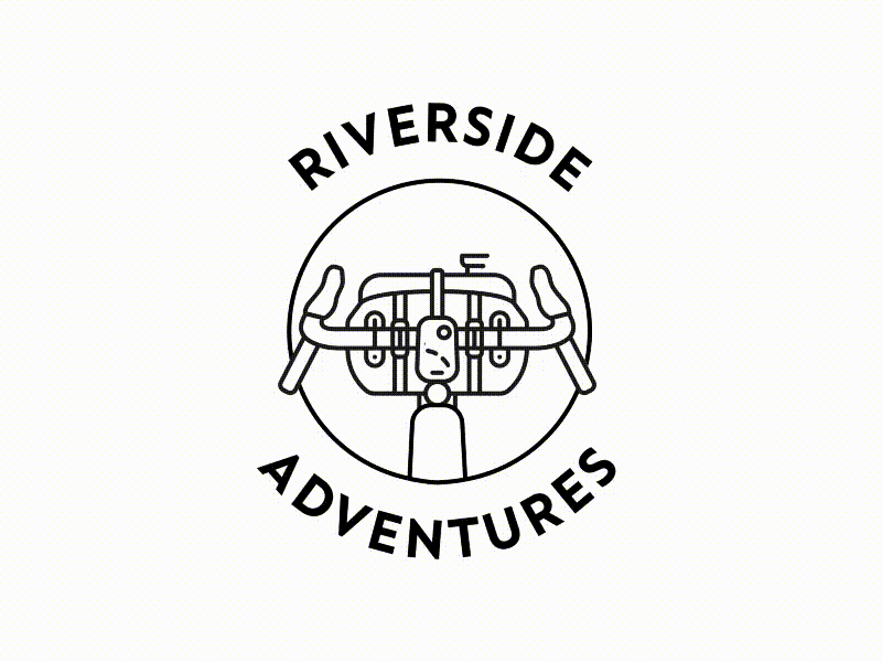 Riverside Adventures adventure after effects bikepacking branding icon illustration logo logotype motion design social media touring vector