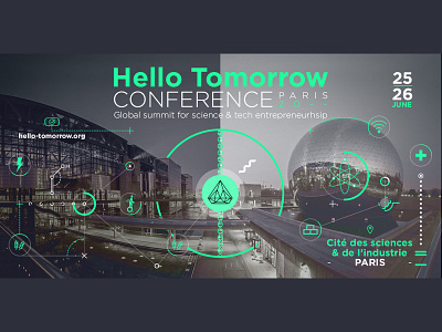 Hello Tomorrow Conference icon identity illustration social media vector