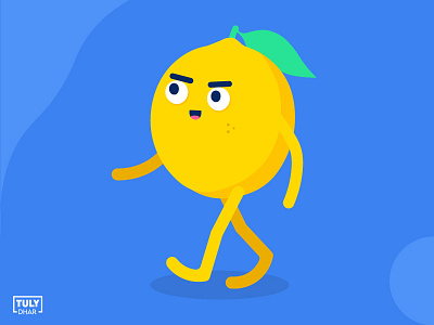 Walking Fresh Lemon adobe illustrator design fresh illustration lemon tuly dhar walking