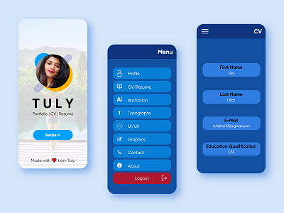 Personal App UI (Concept) adobe illustrator adobexd app concept design personal tuly dhar ui xd