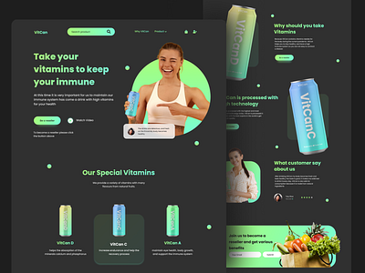 VitCan - #1 Health Drink branding concept design dhar figma health drink photoshop tuly tuly dhar ui ux vitcan