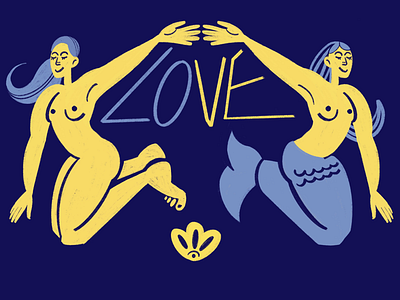 Love anyway mermaid woman love illustration