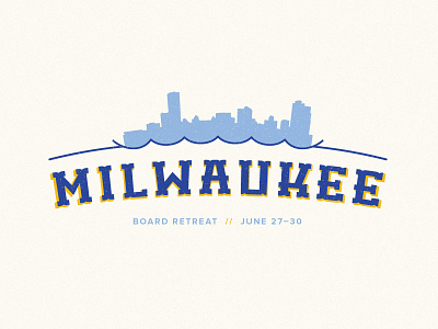 Milwaukee blue logo milwaukee retreat type water yellow