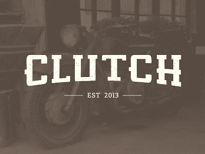 Clutch Logotype brown logo motorcycle type white
