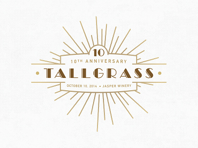 Tallgrass 10th Anniversary 10th anniversary art deco awards ceremony gatsby logo roaring 20s theatre