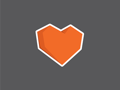 Personal Branding Sticker geometric heart mule orange sticker