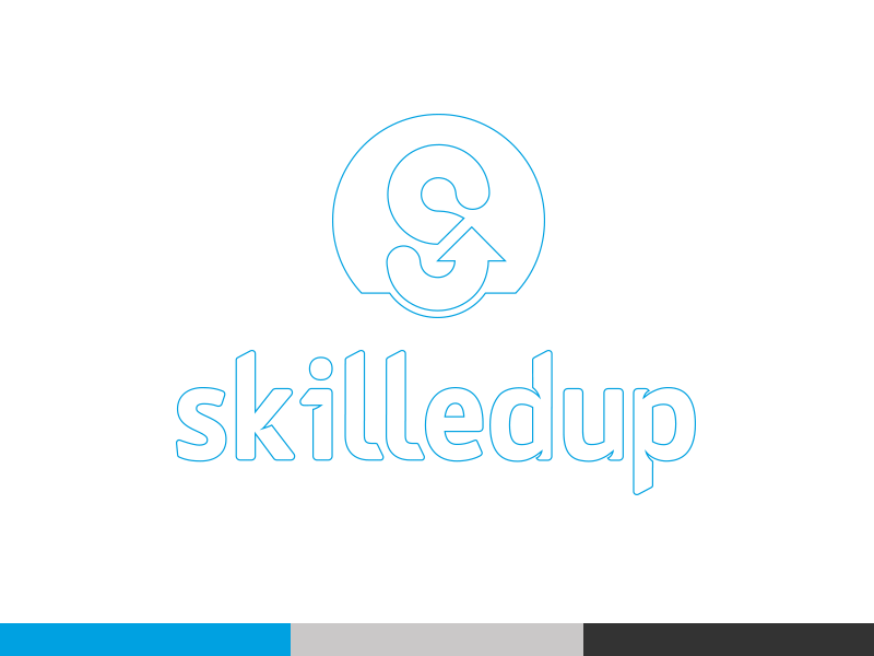 SkilledUp Logo blue branding gray icon logo mark s skill