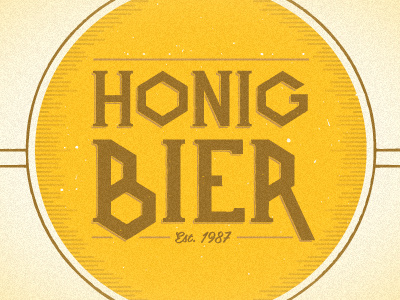 Honigbier beer honey lines logo texture typography vector