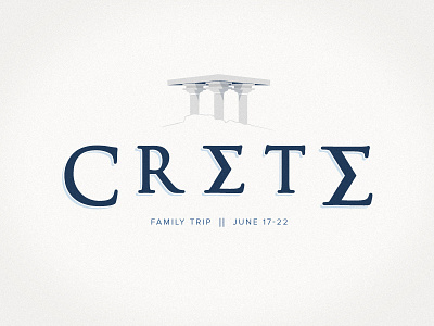 Crete architecture blue crete greece logo trip type typography