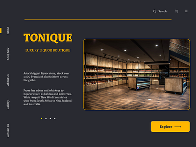 TONIQUE- The Liquor Boutique adobexd alcohol branding design designer portfolio designs interaction design liquor pexels tonique uidesign uxui webdesign website website concept whiskey