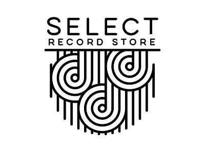 Logo design for "Select record store" design electronic lines logo music techno vector vinyl