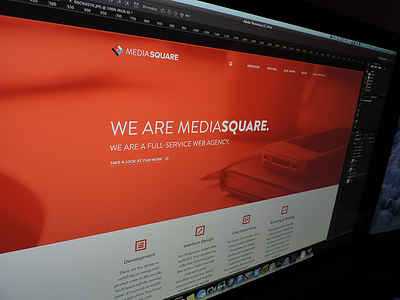 Homepage iteration #2 design development logo mediasquare startup themes ui ux