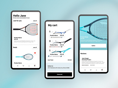 Webskin01 - Tennis Racquet Online Store design ui ux vector web