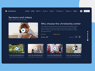 sermons and videos christian christian design christianity design design art designer designs figma sermon ui uiux video webdesign website design