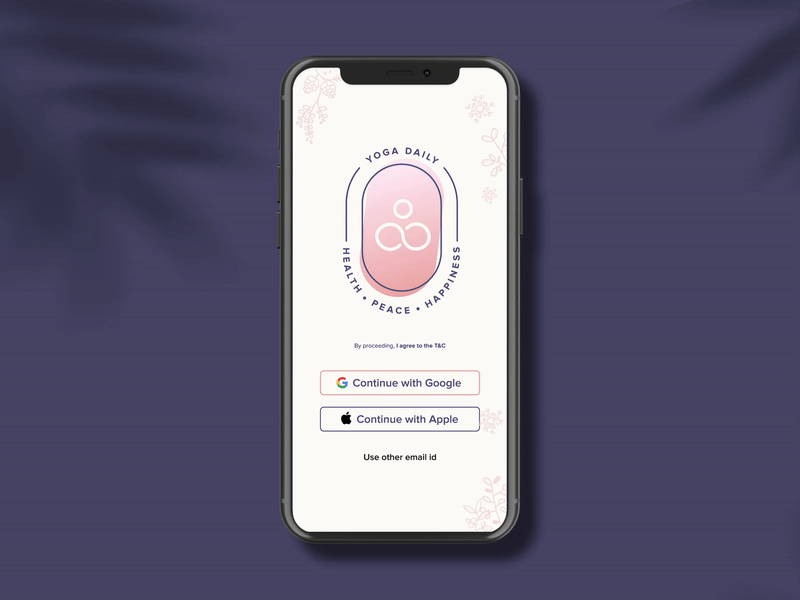 Yoga Daily | Daily UI Challenge 001 (Sign up flow)