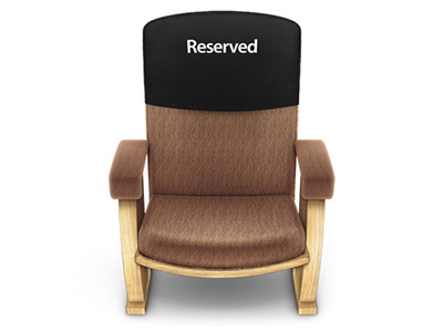 Reserved front row seat apple icon jobs steve