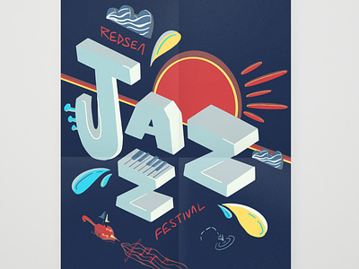 jazz festival poster branding design flat illustration vector