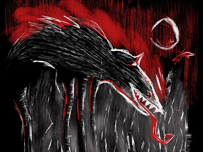 Creepy Red Riding Hood art design flat illustration illustrator vector