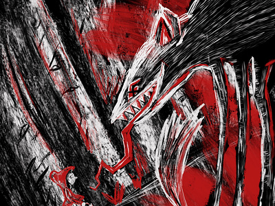 Creepy Red Riding Hood art creepyillustration creepyredridinghood design illustration illustrator