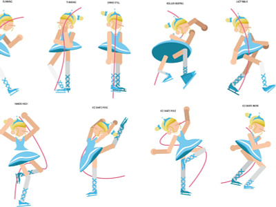 Ice- skate girl art design flat illustration illustrator vector