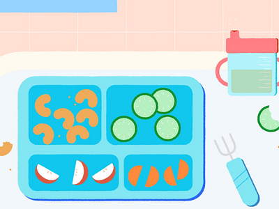 Toddler Meal Tray Illustration
