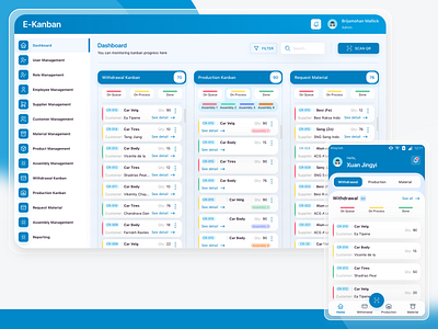 E-Kanban - Dashboard design illustration mobile design ui ux webdesign website