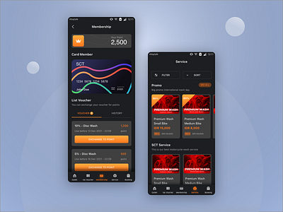 Booking Bike Wash darkmode design mobile mobile design ui ux