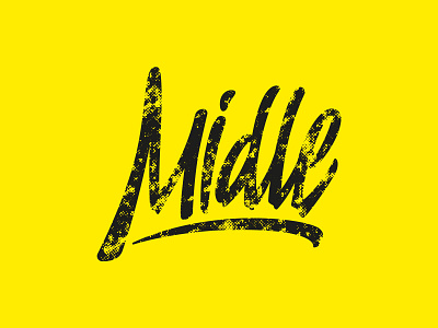 Midle design illustration lettering logo style typography vector yellow