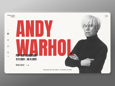 Concept design for the Andy Warhol exhibition. art design exhibition gallery museum ui ux warhol web