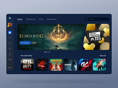 Playstation Store design game playstation sony store ui ux web