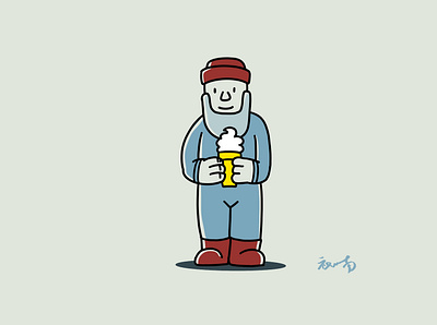 ice-cream man icecream identity illustration