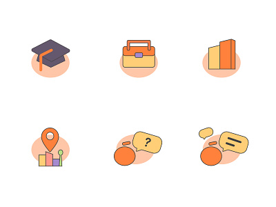 orangeicon icon location office question school talk ui