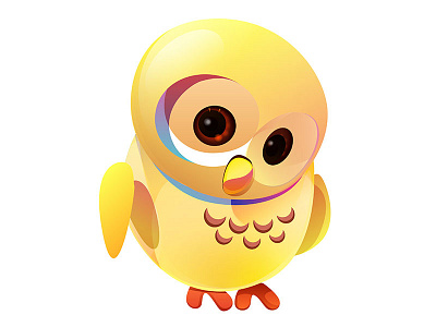 No.0702 bird，owl，yellow，