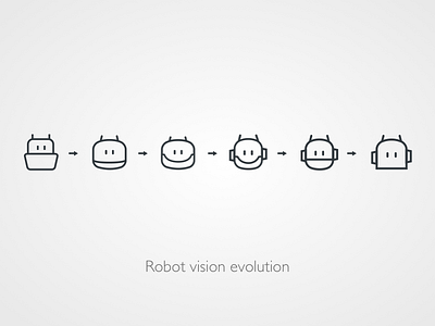 Robot vision evolution icon line robot