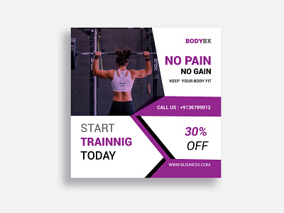 Instagram Post design for GYm graphic design instagram post instagram post design instagram story design marketing banner design social media design