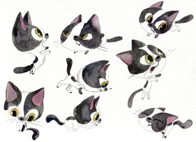 Cat Creambrulee animation cat character cute drawing watercolor