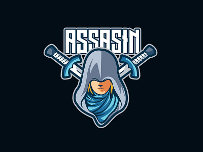 Assassin Logo Esport assassin badge cartoon character design emblem esport fighter game gaming graphic illustration mascot modern sport symbol team vector warrior weapon