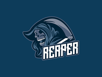 Reaper Logo Esport badge character dead death design emblem esport game gaming graphic grim illustration logo mascot reaper skull sport symbol team vector