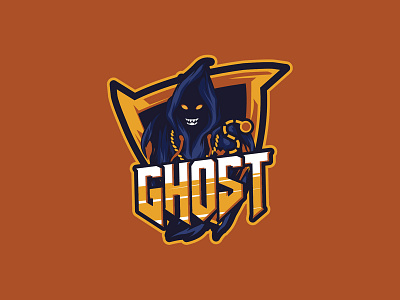 Ghost Logo Esport cartoon character death design emblem game gamer gaming ghost graphic icon illustration logo mascot sign skull sport symbol team vector