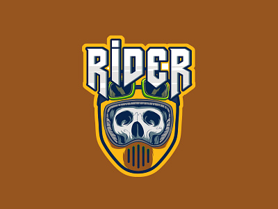 Skull Rider Logo Esport badge biker design emblem esport game gaming head illustration logo mascot motor race rider skeleton skull sport symbol team vintage