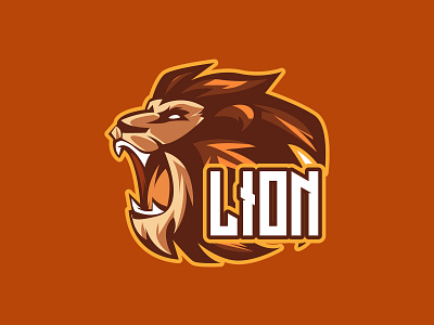 Lion Logo Esport angry animal character design emblem esport face head illustration king lion logo mascot power predator sport symbol team vector wild