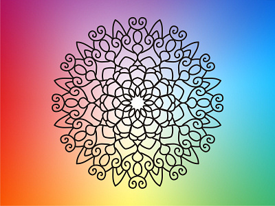 Rainbow Mandala background circle colorful decoration design ethnic flower graphic indian mandala meditation oriental outline pattern rainbow spiritual symbol tattoo vector yoga