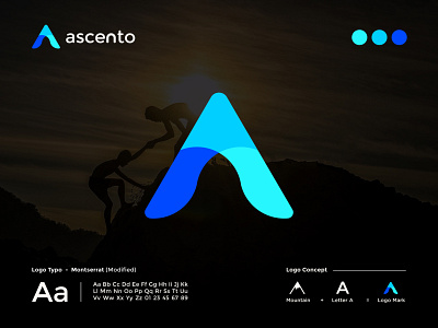 Ascento - A Letter Modern Logo Branding