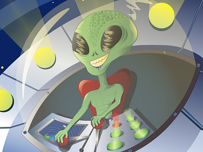 Stranger Visitor (Appreciation of Details) adobe illustrator alien aliens arte digital creative design extraterrestrial illustration ovni vectorial illustration