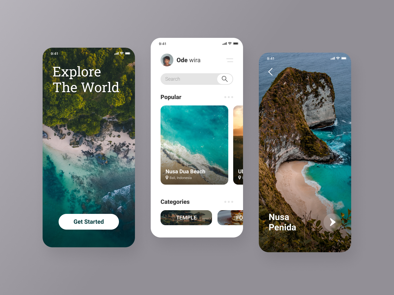 Travel App by Ode Wira on Dribbble