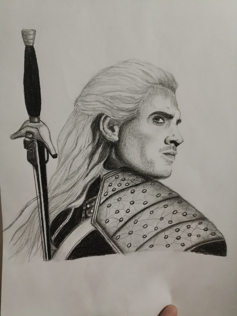 Geralt Henry Cavill  The Witcher ballpoint ink pen portrait sketch by  Kreg Franco  Portrait sketches Pen art drawings Portrait drawing